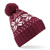Winter hat - mod. B456:Burgundy, 100% acrylic, White, One Size